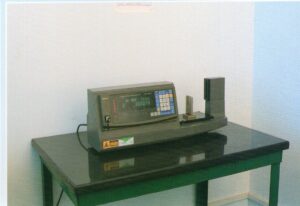 Accurate measurements are made on a laser measurement tester.